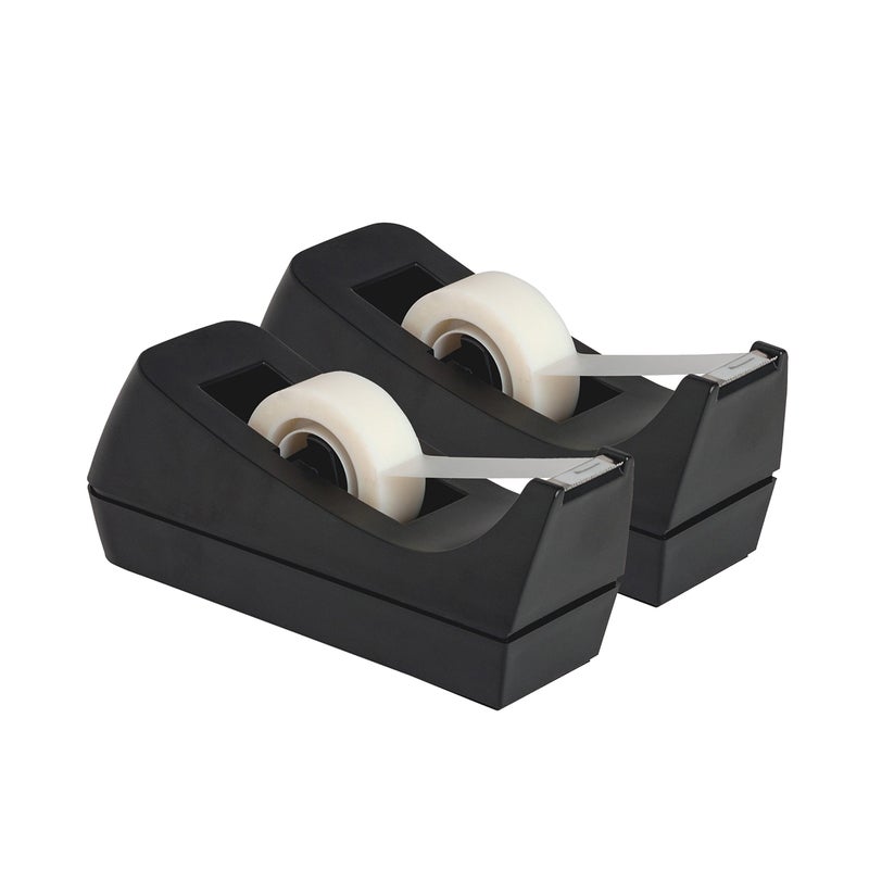 Klingy Desktop Tape Dispenser, 2-Pack, Non-Skid Base - with 3 Extra Tape Dispenser Replacement Core (Tape not Included), Perfect for Office, Home, School - Value Pack - Image 2